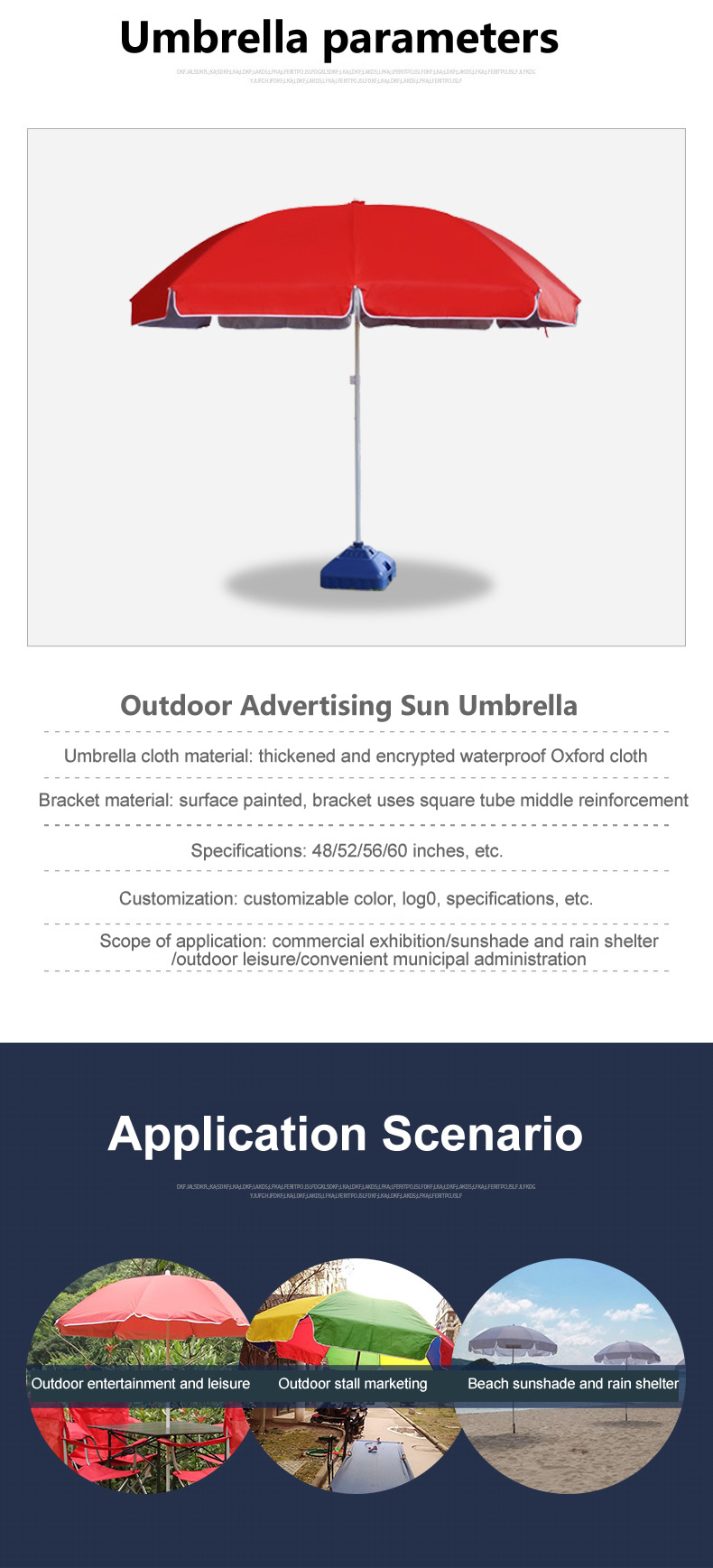 Outdoor advertising umbrella