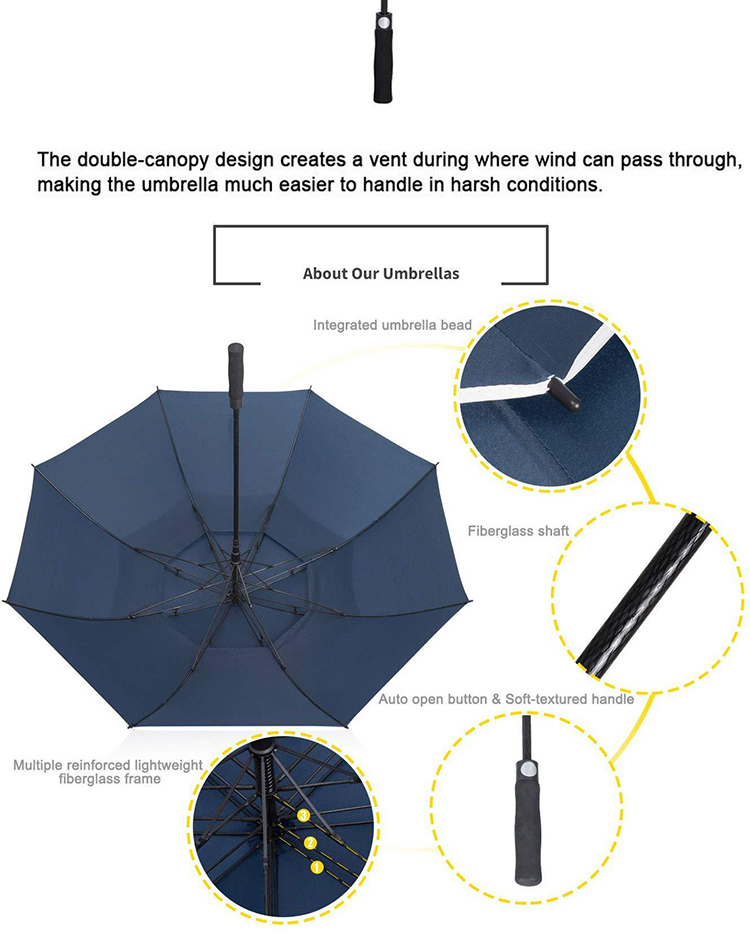 Double layer golf umbrella