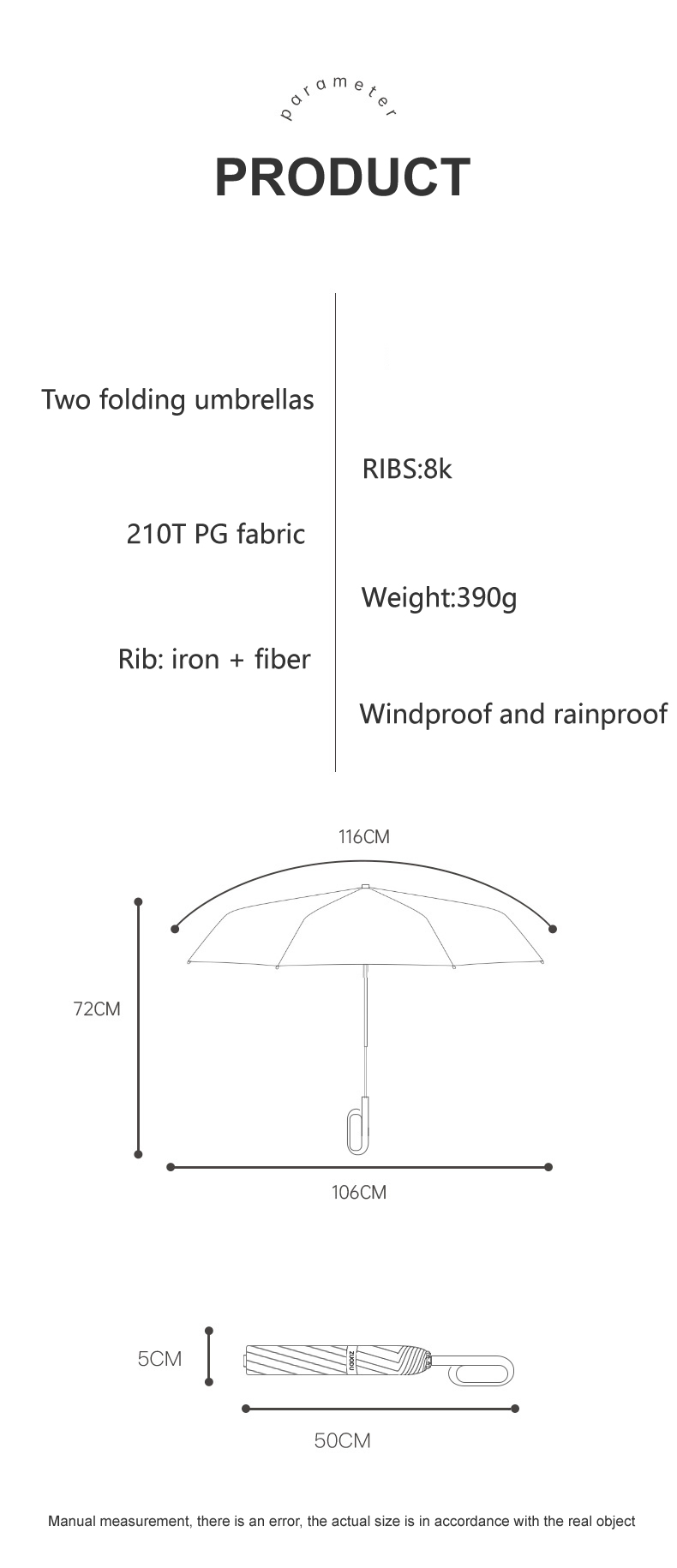 Two fold umbrella