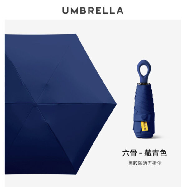 Five folding umbrellas