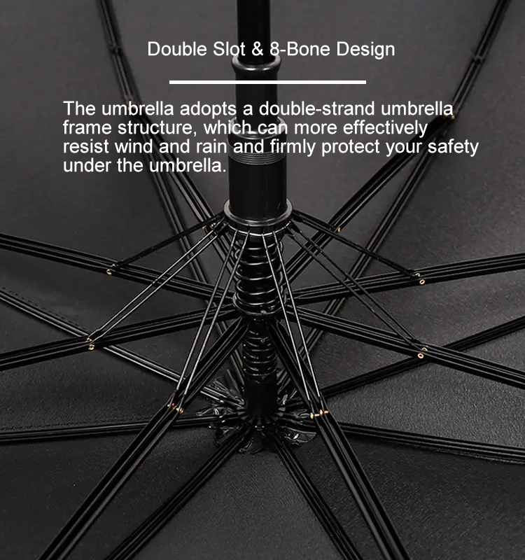 Double slot steel frame umbrella